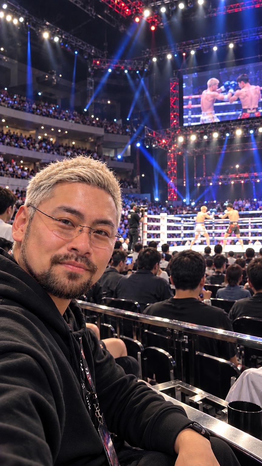 リングサイドで試合を見守る弁護士 内田和利